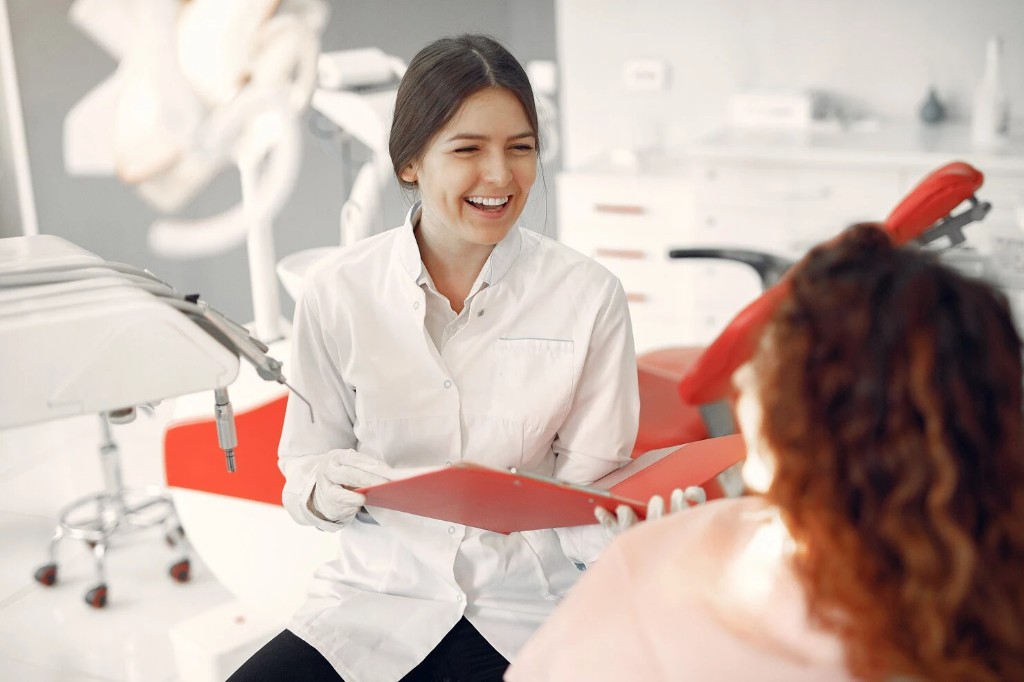 Provider reviewing a chart with a patient